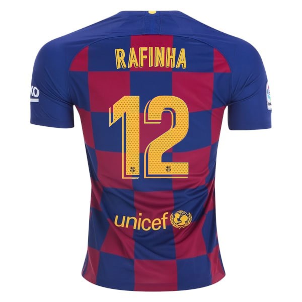 Camiseta Barcelona NO.12 Rafinha 1ª Kit 2019 2020 Azul Rojo